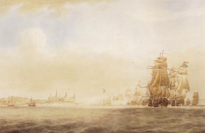 Nicholas Pocock The British Fleet oil painting picture